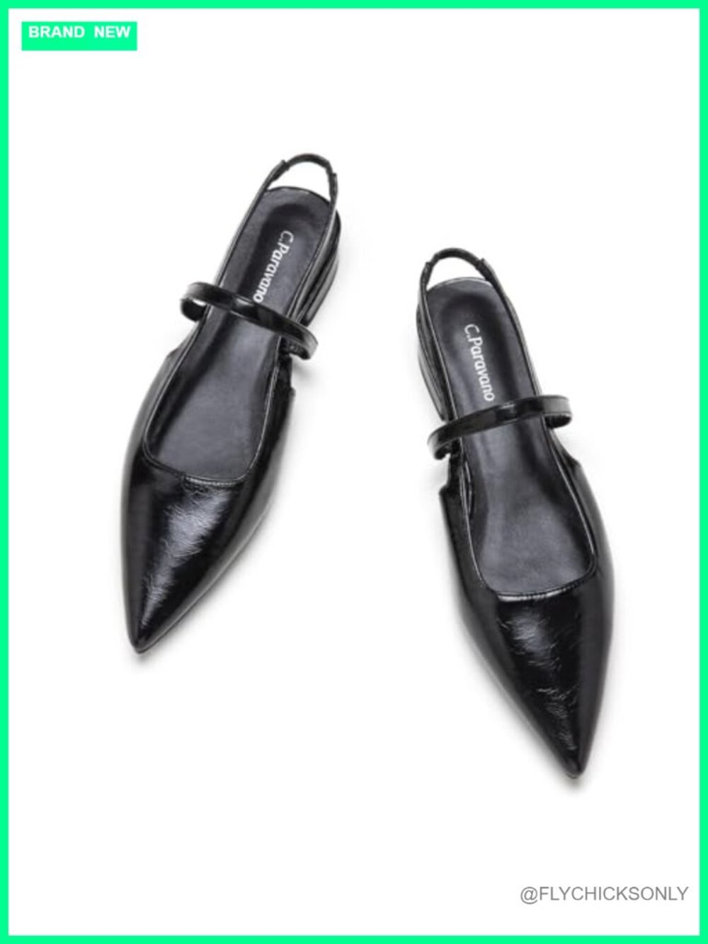 Slingback Flats Pointed Toe Block Heel Nappa Lambskin Dress Shoes